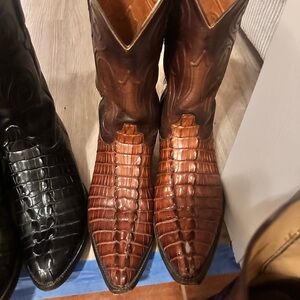 Classic Western Leather Boots in Brown and Black